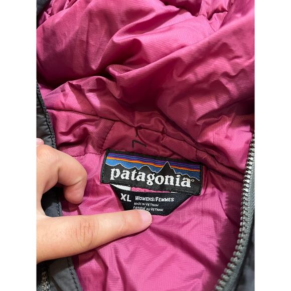 Patagonia Micro Puff Full Zip Quilted Insulated Hooded Jacket Womens XL Gray - Picture 9 of 9